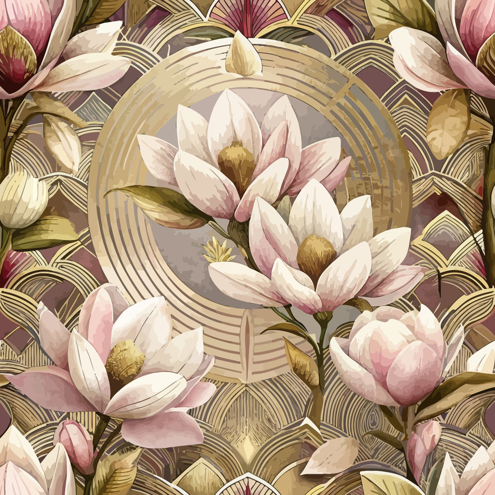 Gilded Jade Blooms Pattern 46 Minky Fabric