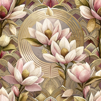 Gilded Jade Blooms Pattern 46 Minky Fabric