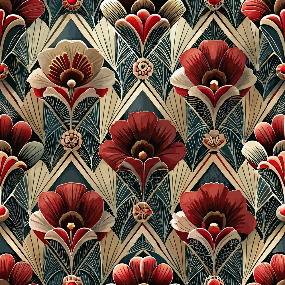 Gilded Jade Blooms Pattern 50 Minky Fabric