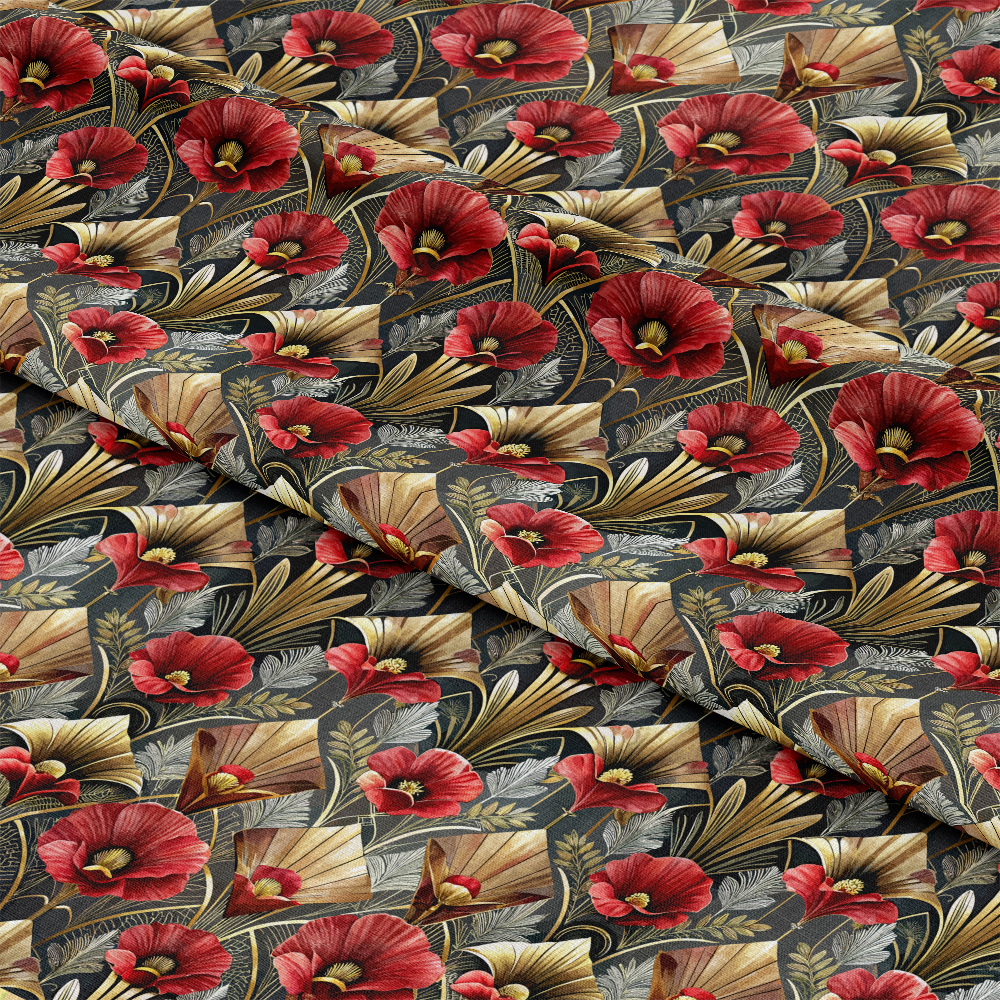 Art Deco Florals Pattern 51 Quilting Cotton Fabric