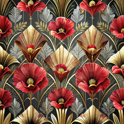 Gilded Jade Blooms Pattern 51 Minky Fabric
