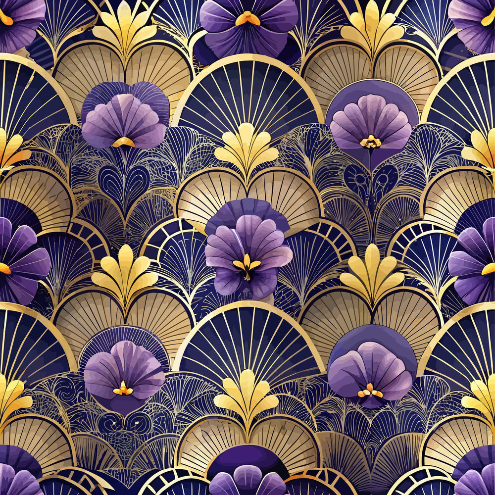 Gilded Jade Blooms Pattern 52 Minky Fabric
