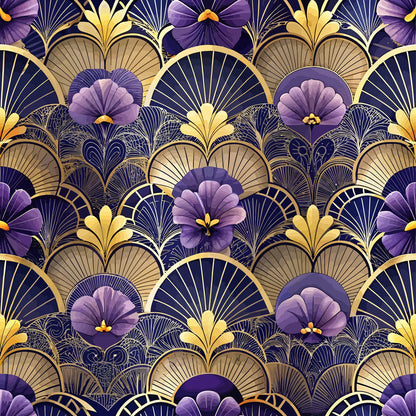 Gilded Jade Blooms Pattern 52 Minky Fabric