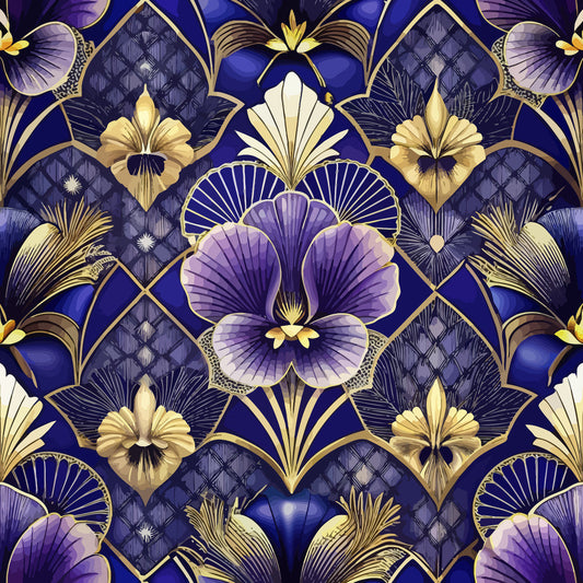 Art Deco Florals Pattern 55 Quilting Cotton Fabric
