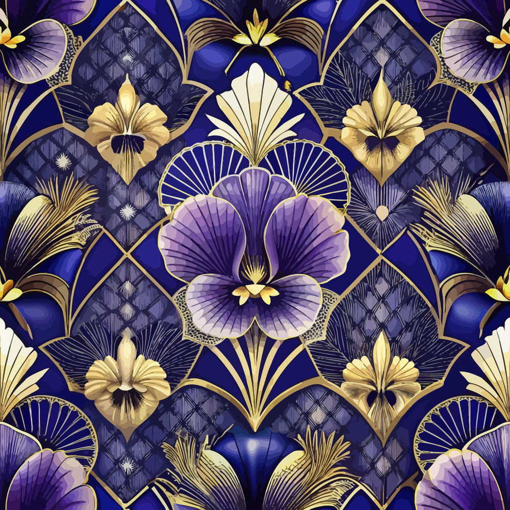 Gilded Jade Blooms Pattern 55 Minky Fabric