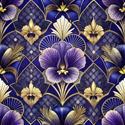 Gilded Jade Blooms Pattern 55 Minky Fabric