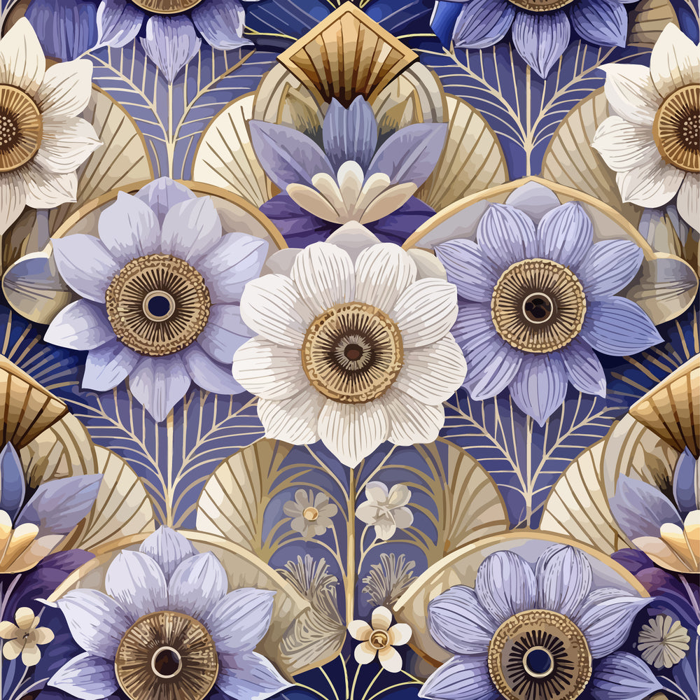 Gilded Jade Blooms Pattern 56 Minky Fabric