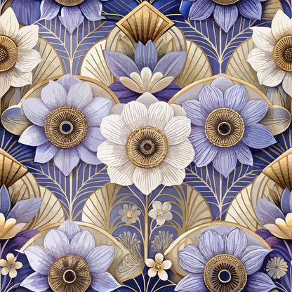 Gilded Jade Blooms Pattern 56 Minky Fabric