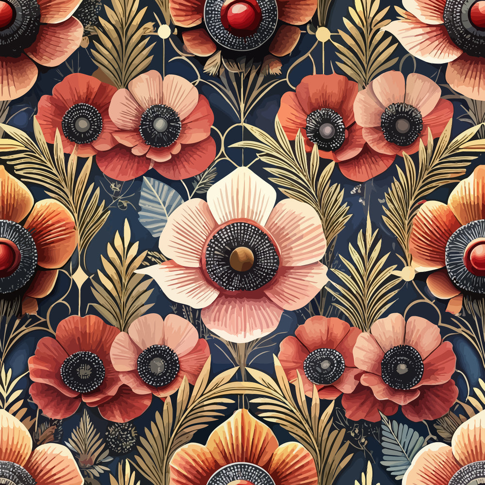 Gilded Jade Blooms Pattern 57 Minky Fabric