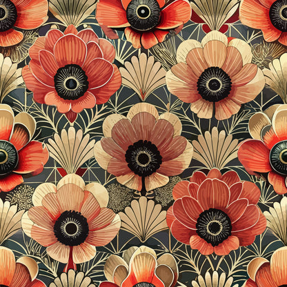 Gilded Jade Blooms Pattern 58 Minky Fabric
