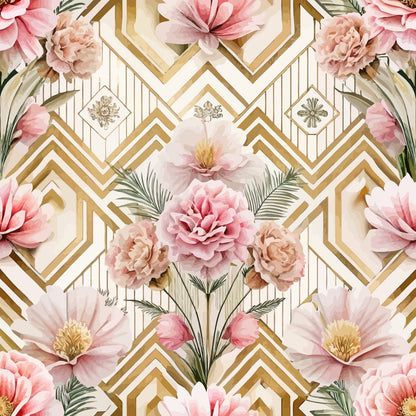 Gilded Jade Blooms Pattern 59 Minky Fabric