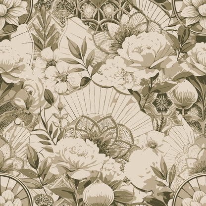 Gilded Jade Blooms Pattern 61 Minky Fabric