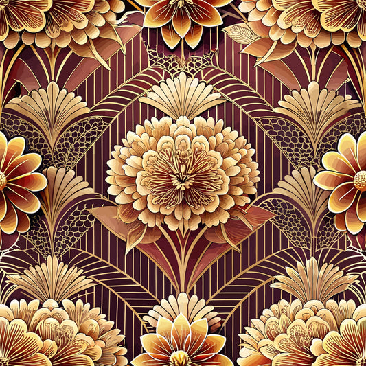 Art Deco Florals Pattern 62 Quilting Cotton Fabric