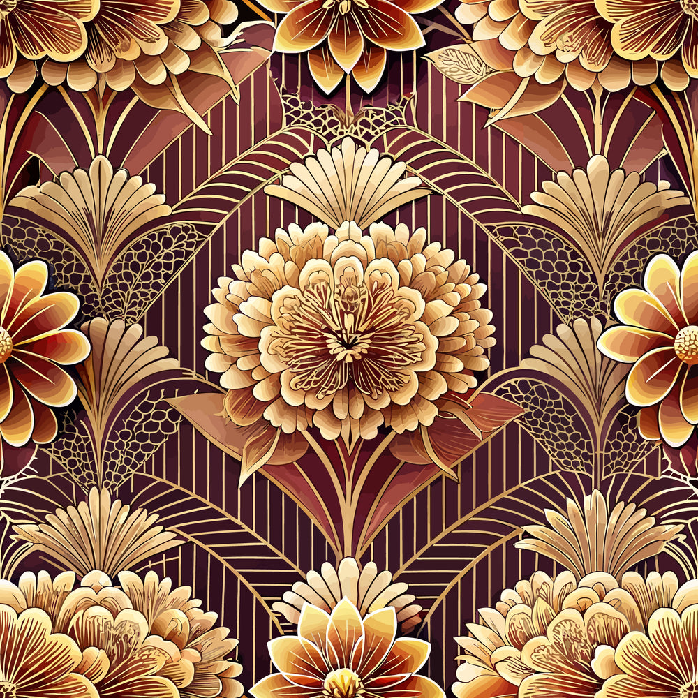 Gilded Jade Blooms Pattern 62 Minky Fabric