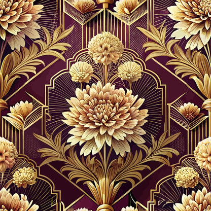Gilded Jade Blooms Pattern 63 Minky Fabric