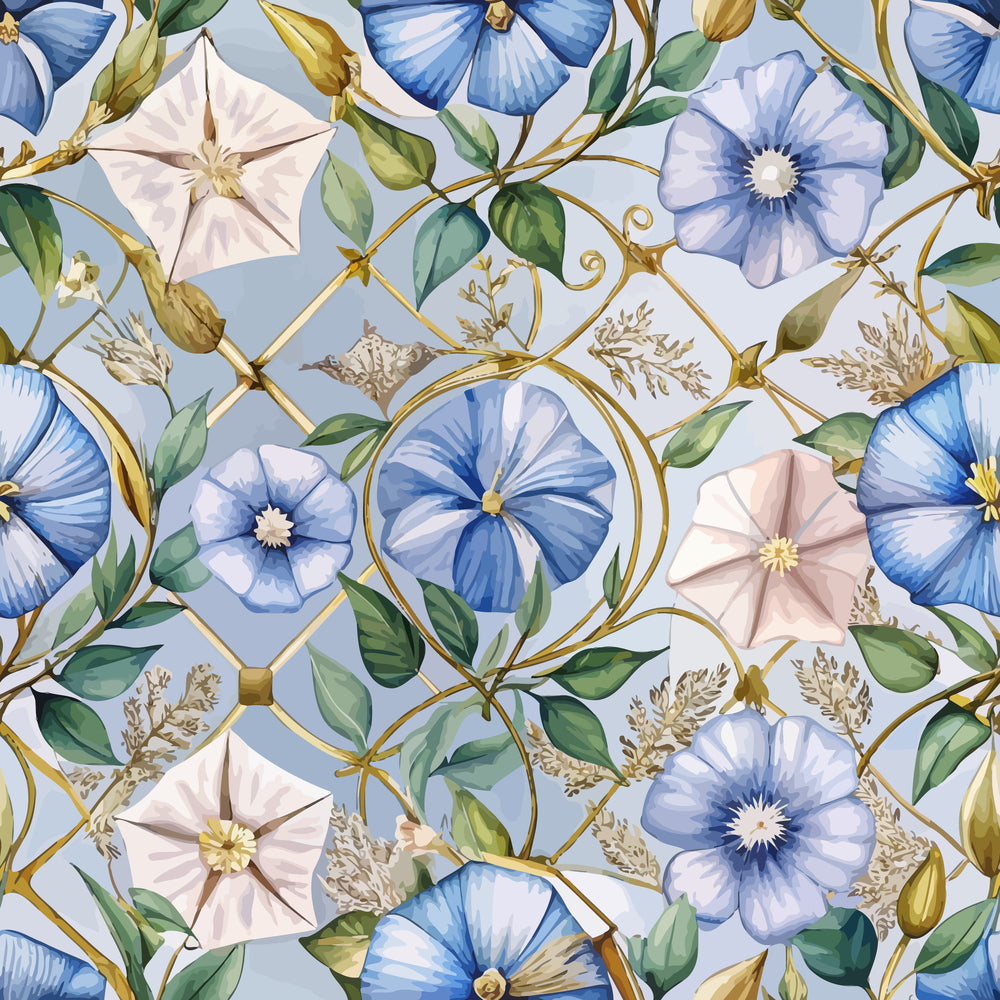 Gilded Jade Blooms Pattern 69 Minky Fabric
