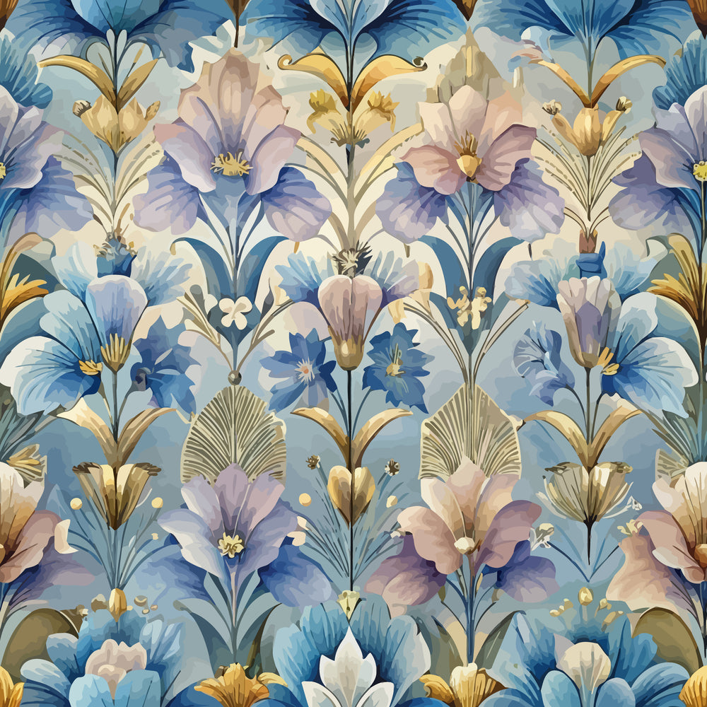 Gilded Jade Blooms Pattern 71 Minky Fabric