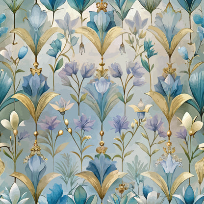 Gilded Jade Blooms Pattern 72 Minky Fabric