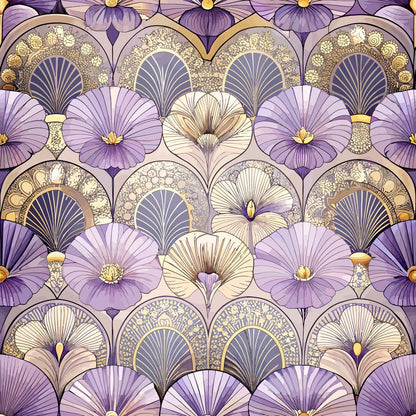 Gilded Jade Blooms Pattern 73 Minky Fabric