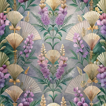 Art Deco Florals Pattern 76 Quilting Cotton Fabric