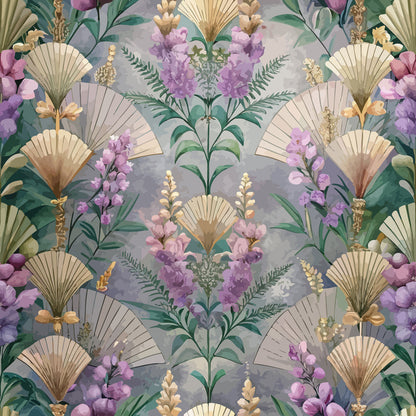 Gilded Jade Blooms Pattern 76 Minky Fabric
