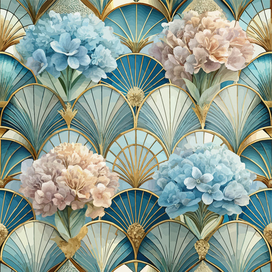 Art Deco Florals Pattern 79 Quilting Cotton Fabric
