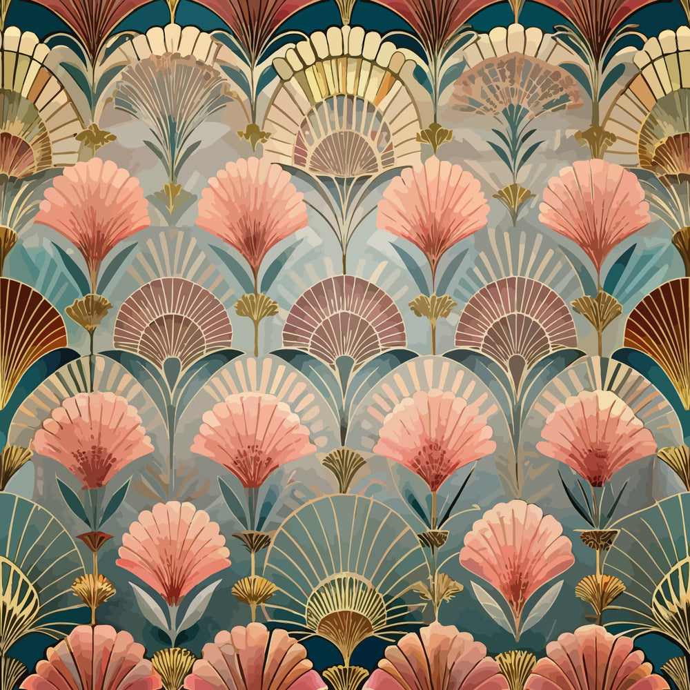 Gilded Jade Blooms Pattern 82 Minky Fabric