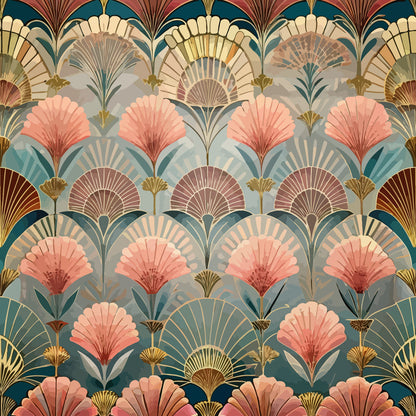 Gilded Jade Blooms Pattern 82 Minky Fabric