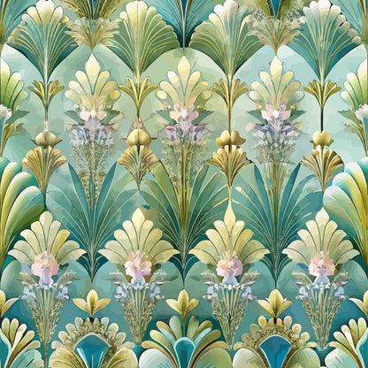 Art Deco Florals Pattern 85 Quilting Cotton Fabric