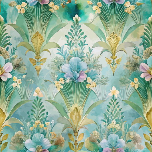 Art Deco Florals Pattern 86 Quilting Cotton Fabric