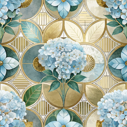 Gilded Jade Blooms Pattern 87 Minky Fabric