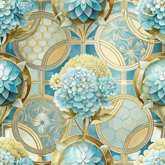 Art Deco Florals Pattern 88 Quilting Cotton Fabric