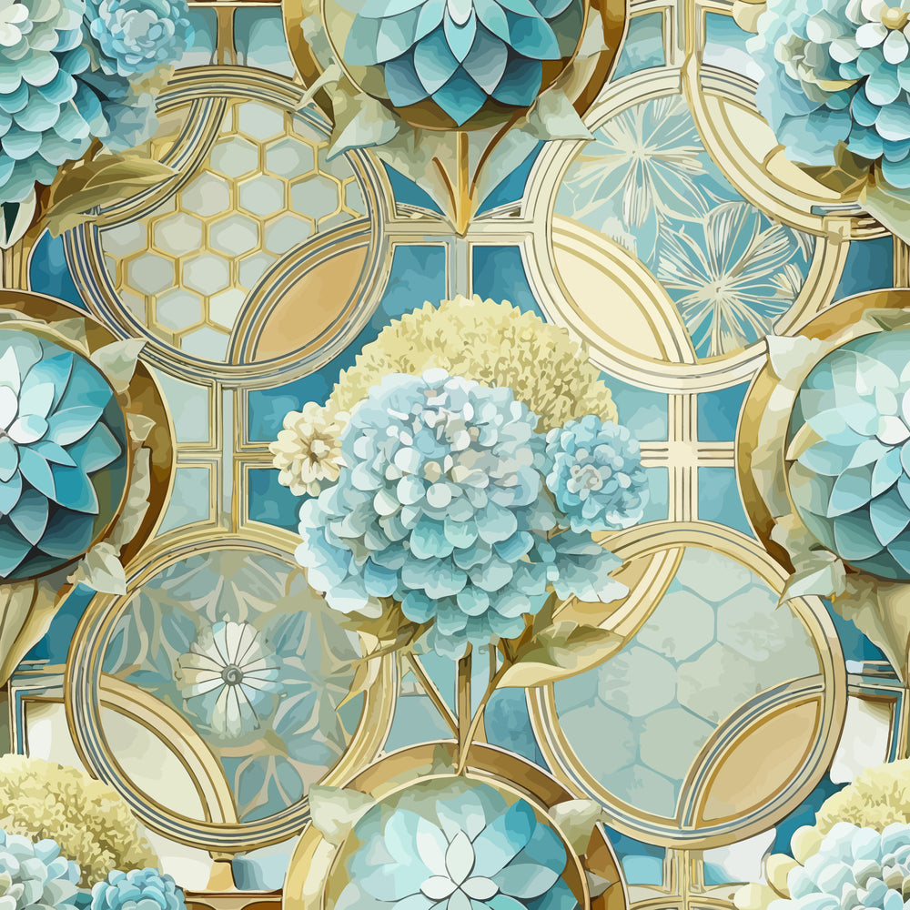 Gilded Jade Blooms Pattern 88 Minky Fabric