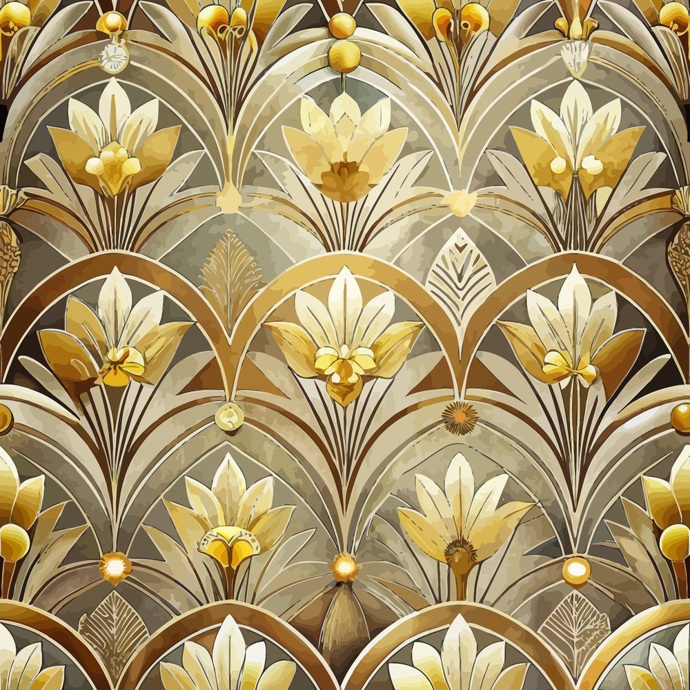 Art Deco Florals Pattern 9 Quilting Cotton Fabric