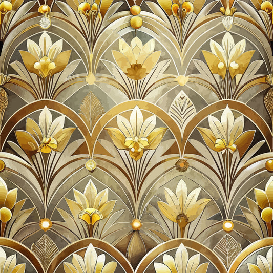 Art Deco Florals Pattern 9 Quilting Cotton Fabric