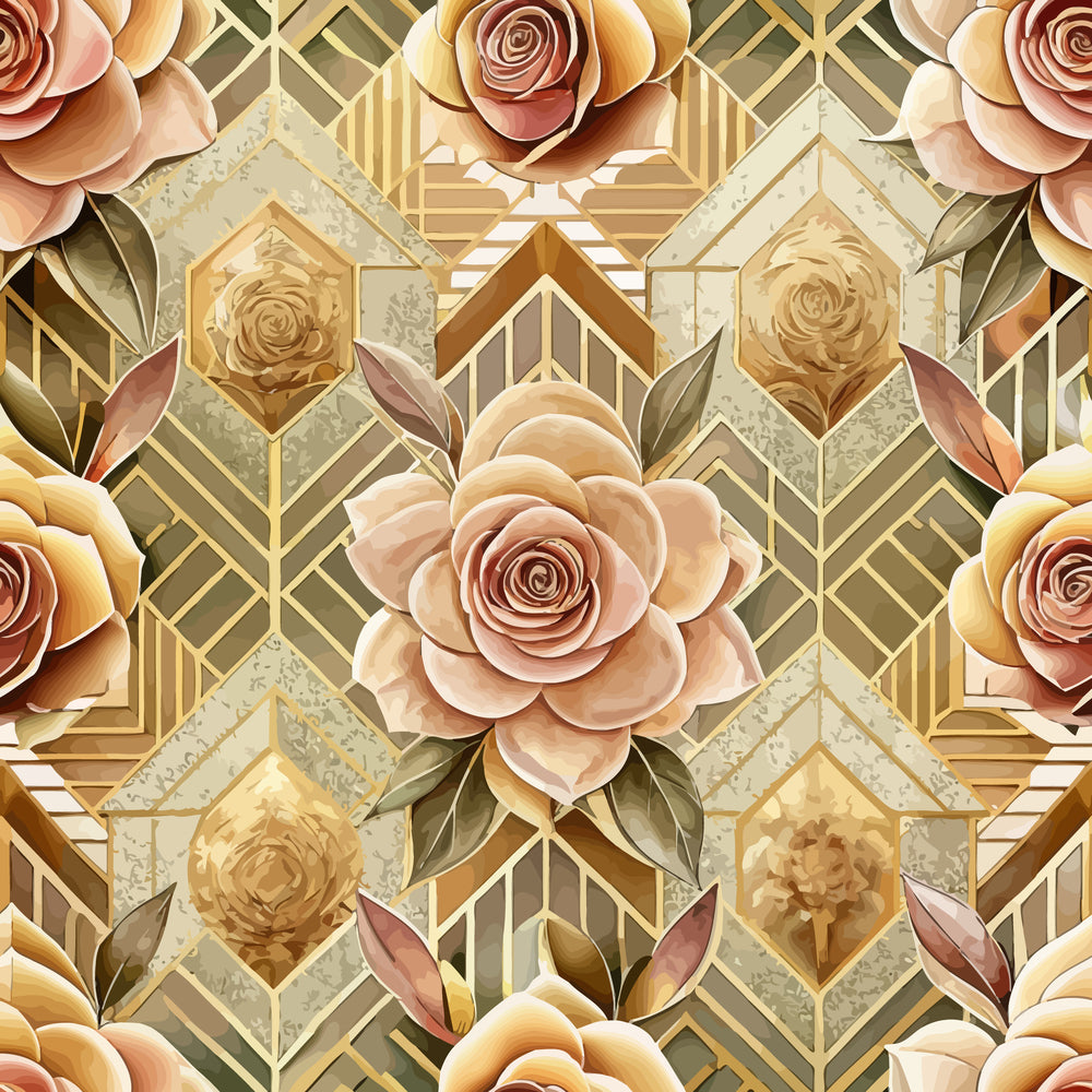 Gilded Jade Blooms Pattern 93 Minky Fabric