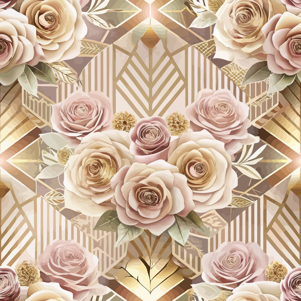 Gilded Jade Blooms Pattern 94 Minky Fabric