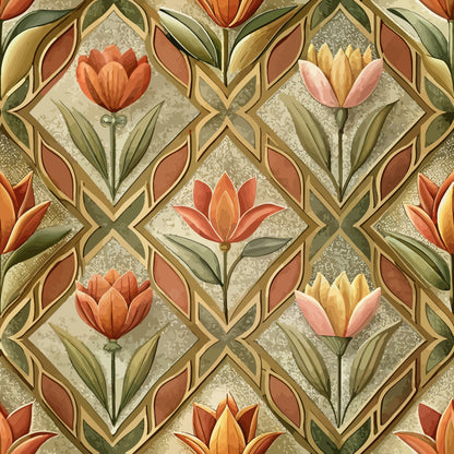 Gilded Jade Blooms Pattern 96 Minky Fabric