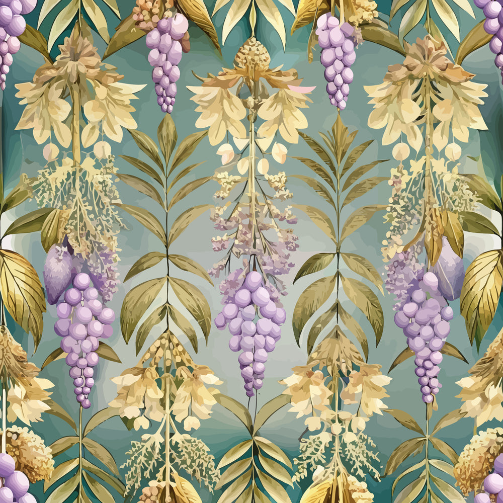 Gilded Jade Blooms Pattern 99 Minky Fabric