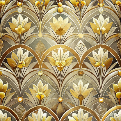 Gilded Jade Blooms Pattern 9 Minky Fabric