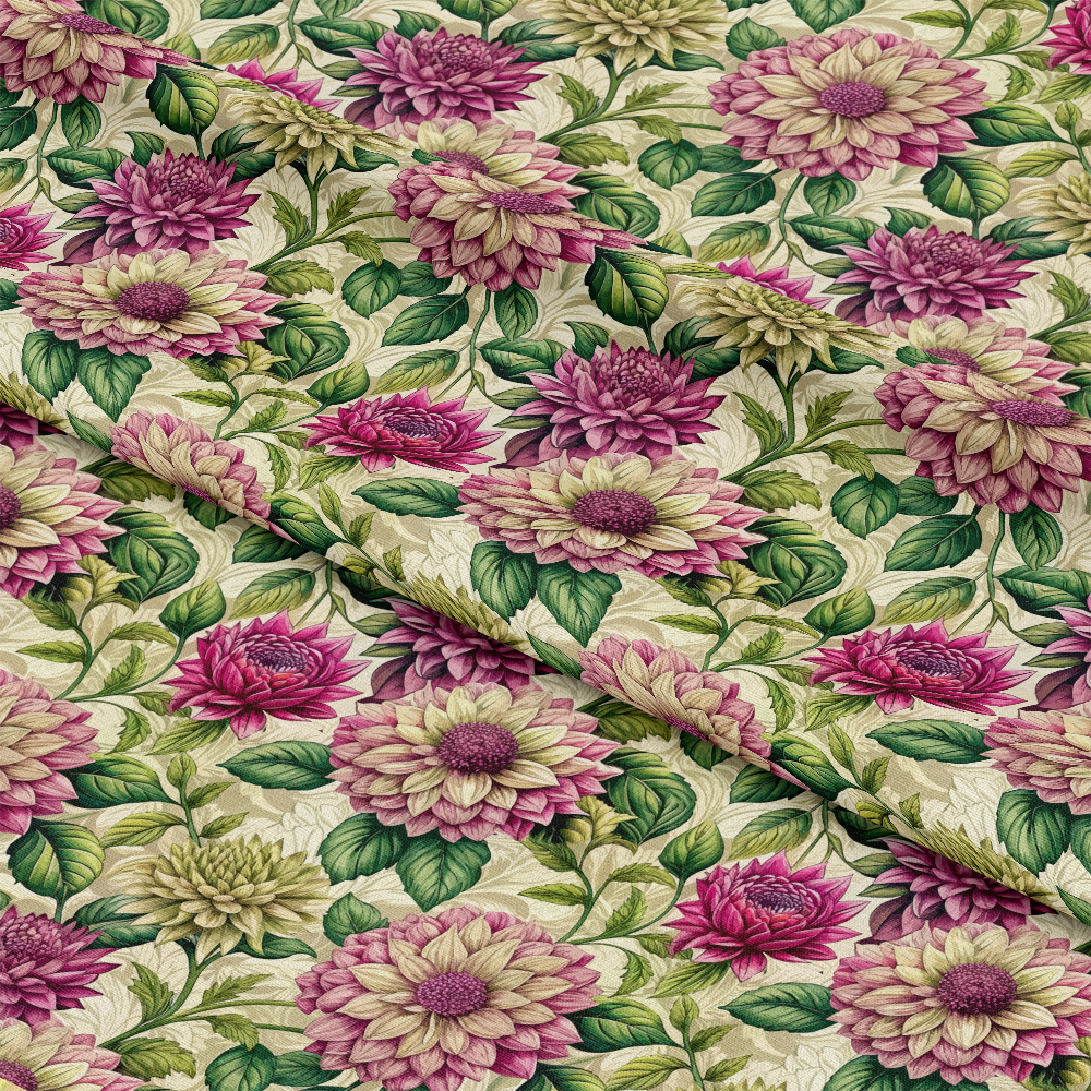 Art Nouveau Ahlias Pattern 1 Quilting Cotton Fabric