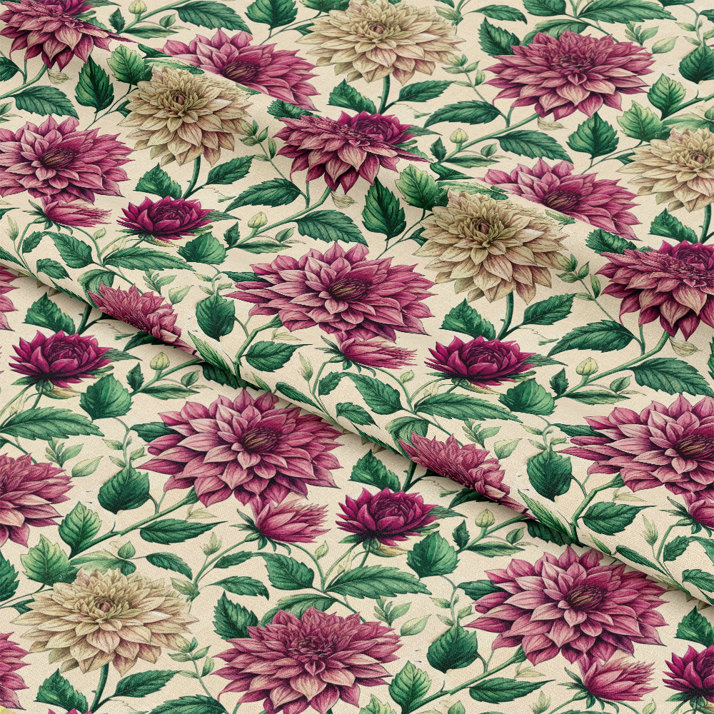 Art Nouveau Ahlias Pattern 2 Quilting Cotton Fabric