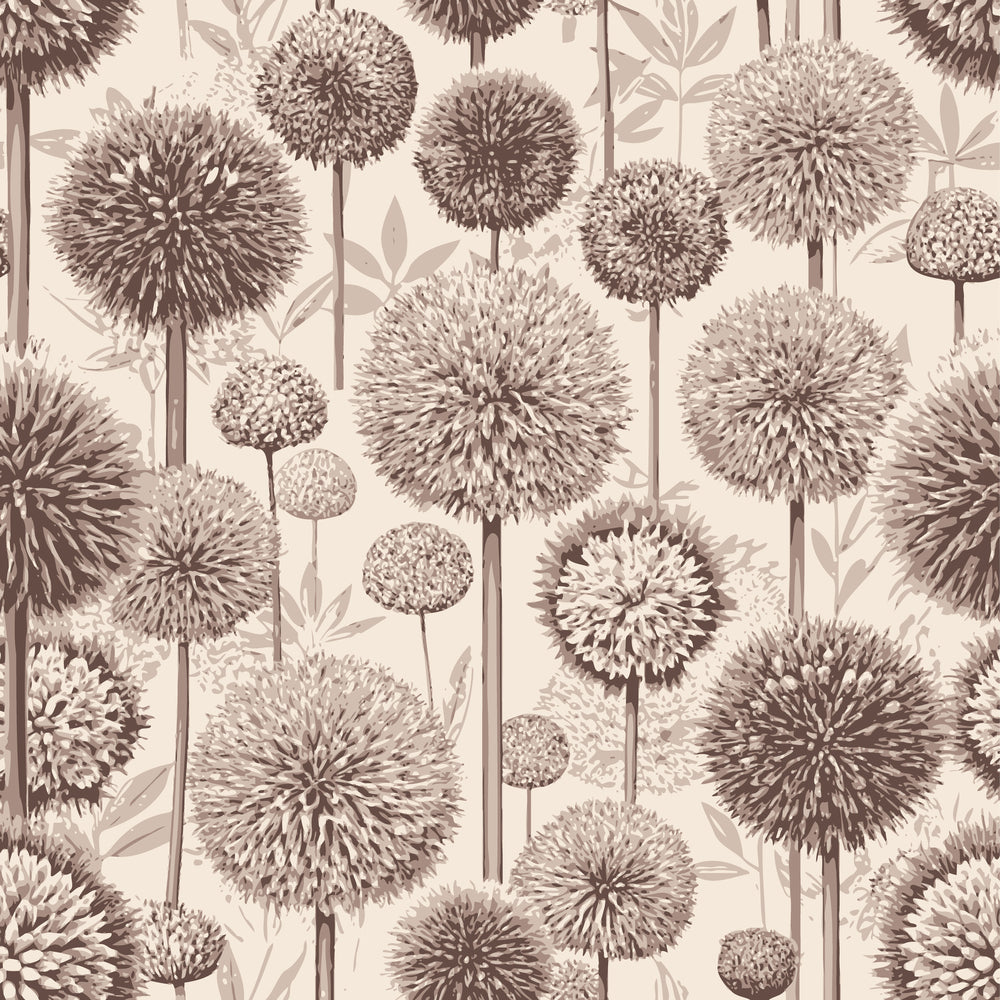 Art Nouveau Allium Flowers Pattern 1 Quilting Cotton Fabric