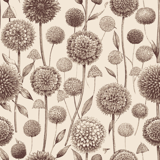 Art Nouveau Allium Flowers Pattern 2 Quilting Cotton Fabric