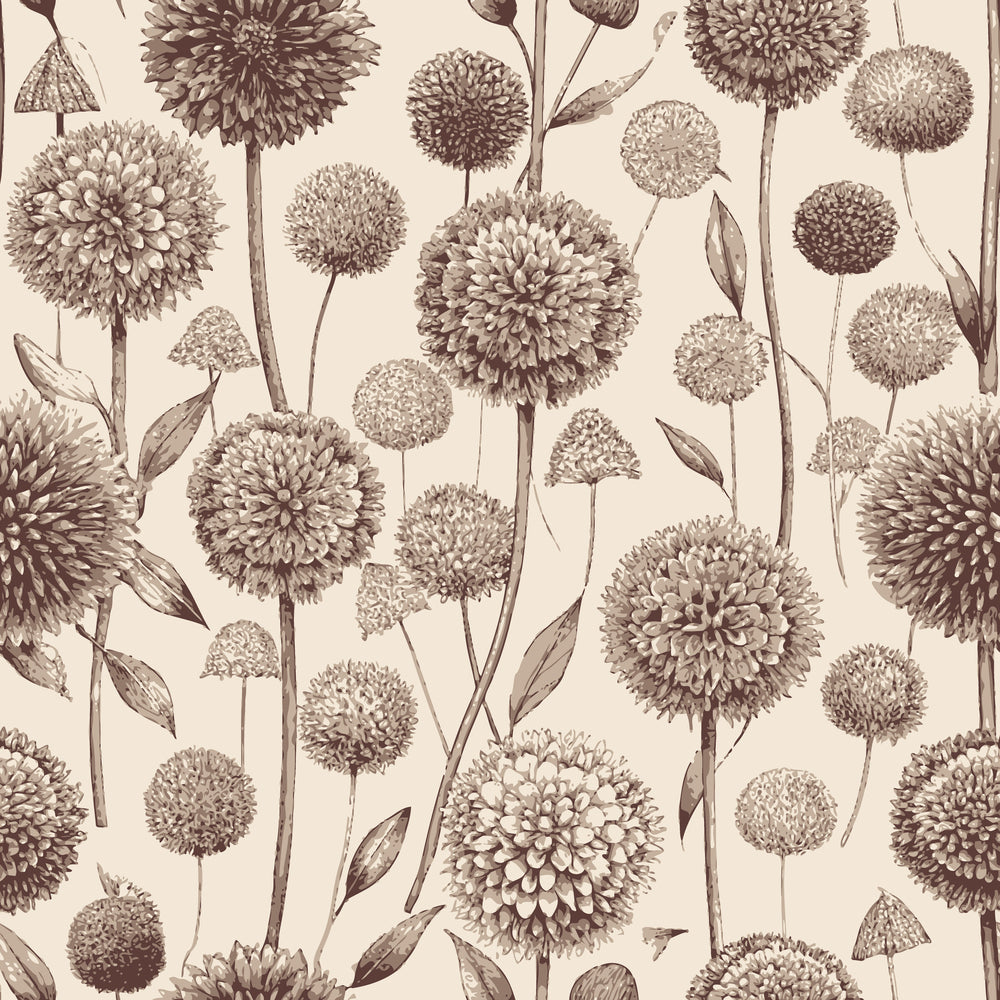 Art Nouveau Allium Flowers Pattern 2 Minky Fabric