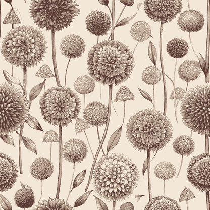 Art Nouveau Allium Flowers Pattern 2 Minky Fabric