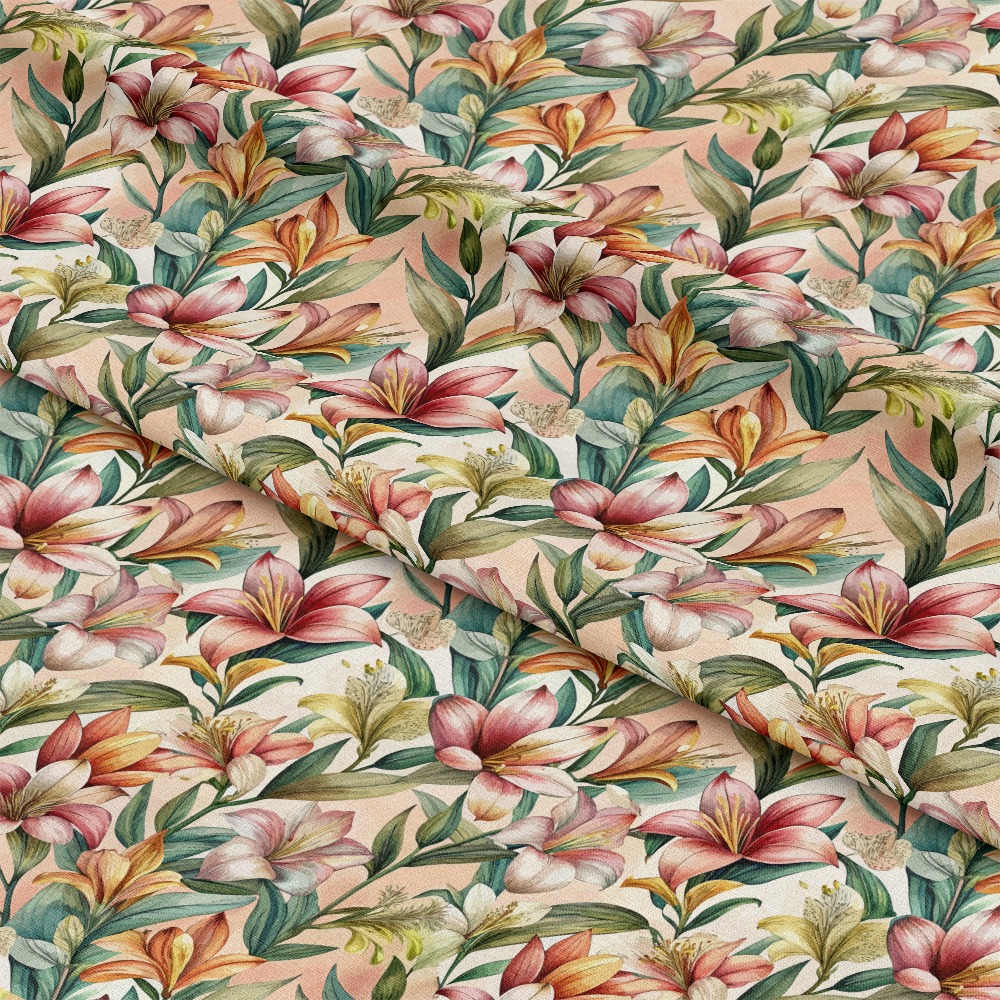 Art Nouveau Alstroemerias Pattern 2 Quilting Cotton Fabric