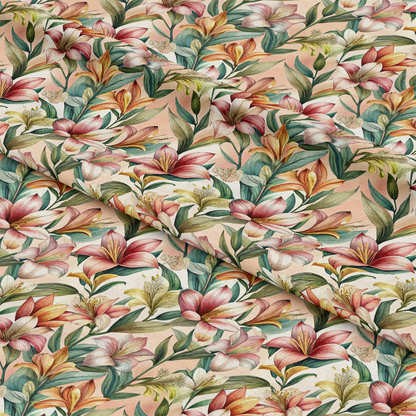 Art Nouveau Alstroemerias Pattern 2 Quilting Cotton Fabric