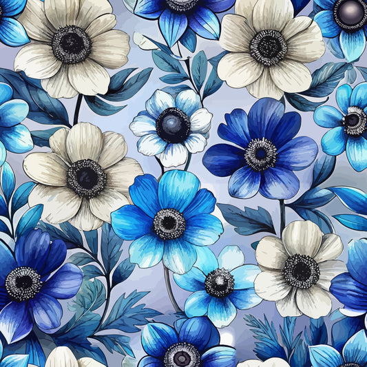 Art Nouveau Anemones Pattern 1 Quilting Cotton Fabric