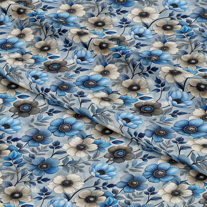 Art Nouveau Anemones Pattern 2 Quilting Cotton Fabric